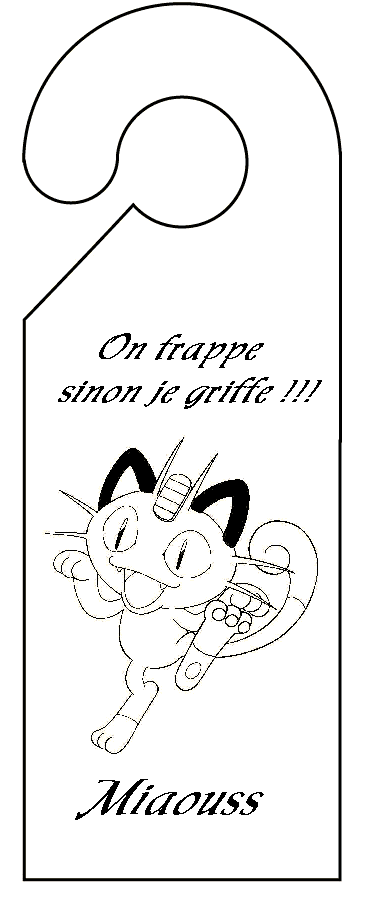 pancarte de porte pokemon miaouss